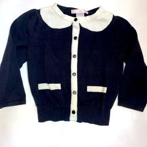 Janie and Jack black and white button up cardigan sweater  2T